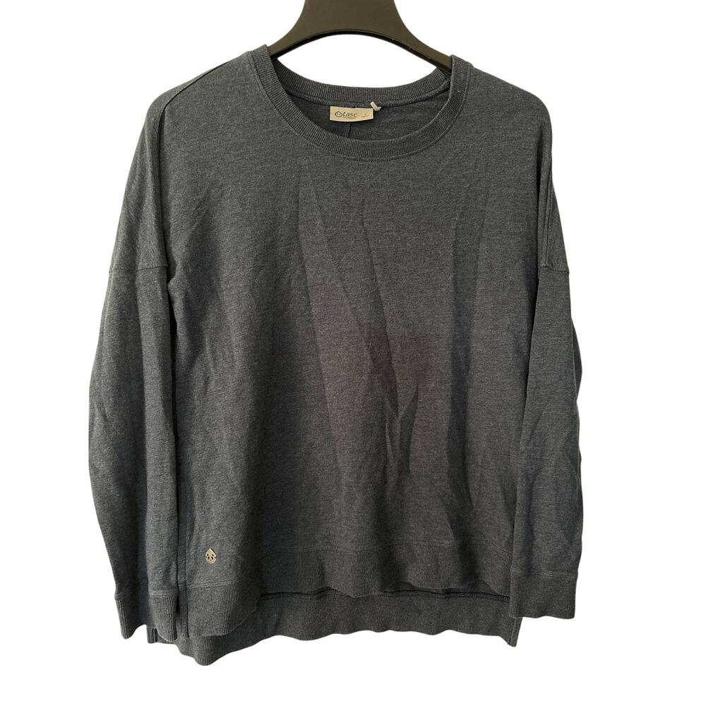 Tasc Performance Organic Cotton Bamboo Blue Sweatshirt Size Small